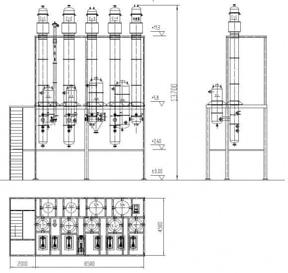 3,15T випарка ВВУ 4-ступенева для барди, соків, вологи