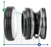 Механічне ущільнення (сальник) R-6 1/2, CAR/CER, NBR, 304
