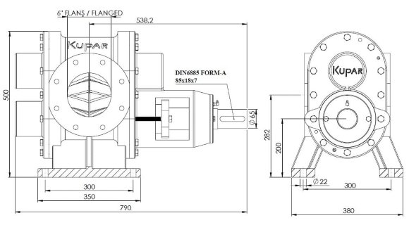 Bomba de engranajes para fuel-oil Kupar KHP 6 pulgadas, 25-100 m3/h Bomba de engranajes para fuel-oil Kupar KHP 6 pulgadas, 25-100 m3/h