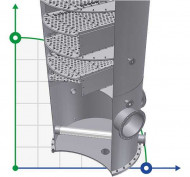 Valve plate AISI 304,800 mm with promoters for flow distribution Valve plate AISI 304,800 mm with promoters for flow distribution