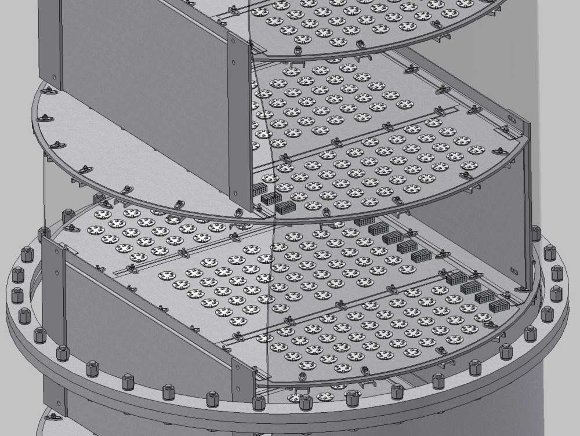 Valve plate AISI 304,800 mm with promoters for flow distribution Valve plate AISI 304,800 mm with promoters for flow distribution