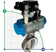PN6 DN200 Задвижка Баттерфляй, корпус и диск AISI 304, PTFE с пневмоприводом Ex двойного действия, позиционер 4-20MA PN6 DN200 Задвижка Баттерфляй, корпус и диск AISI 304, PTFE с пневмоприводом Ex двойного действия, позиционер 4-20MA