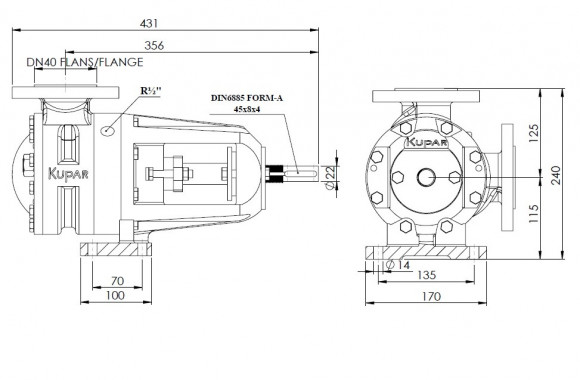 Zahnradpumpe für dickflüssige, viskose Flüssigkeiten KIP 1 1/2 Zoll C, AISI 316, 0,4-4 m3/h Zahnradpumpe für dickflüssige, viskose Flüssigkeiten KIP 1 1/2 Zoll C, AISI 316, 0,4-4 m3/h