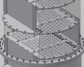 Column valve plate 1600 mm, 3 mm thick, 2 mm valve, H - 500 mm, AISI 321
