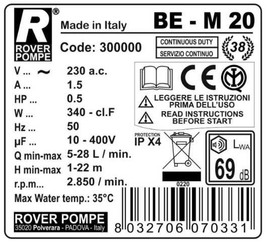 BE-M 20 насос для масляных растворов с низкой вязкостью BE-M 20 насос для масляных растворов с низкой вязкостью