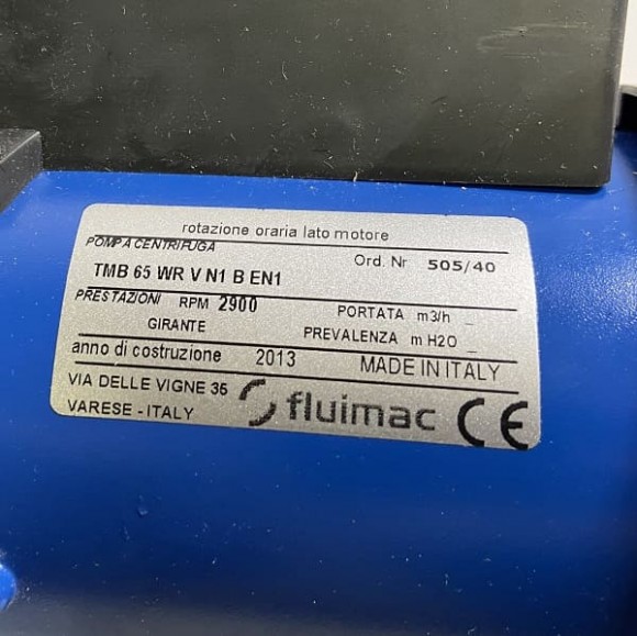 FLUIMAC FMB-65-WR-V-N1-B-N Centrifugal Pump with magnetic coupling FLUIMAC FMB-65-WR-V-N1-B-N Centrifugal Pump with magnetic coupling