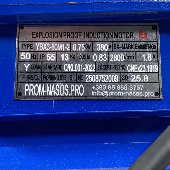 Pompe à engrenages en acier inoxydable pour le pompage d'essence WCB-75/380V 50Hz, 75 l/min, 30 m, AISI 304, 0,75 kW, 2900 tr/min, Ex Pompe à engrenages en acier inoxydable pour le pompage d'essence WCB-75/380V 50Hz, 75 l/min, 30 m, AISI 304, 0,75 kW, 2900 tr/min, Ex