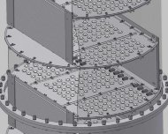Płyta kolumny zaworowej 1500 mm, grubość 3 mm, zawór 2 mm, H - 250 mm, AISI 321