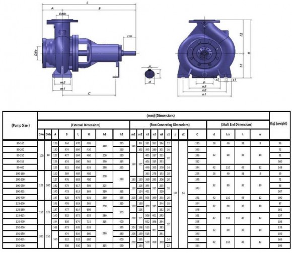 BTKF 100-160, 30 kW - pompe console à un étage (3000)