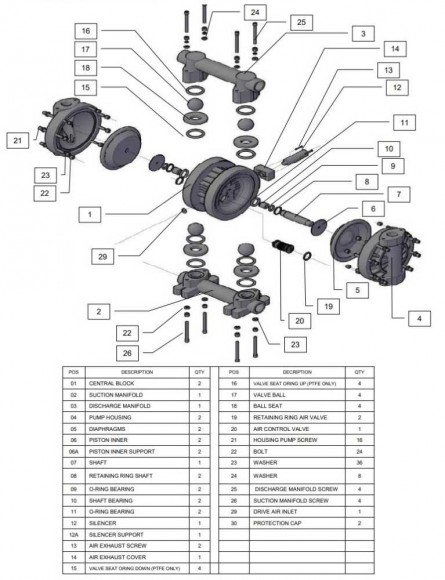 RUBY 025P-P-TPT-F pneumatic diaphragm pump RUBY 025P-P-TPT-F pneumatic diaphragm pump