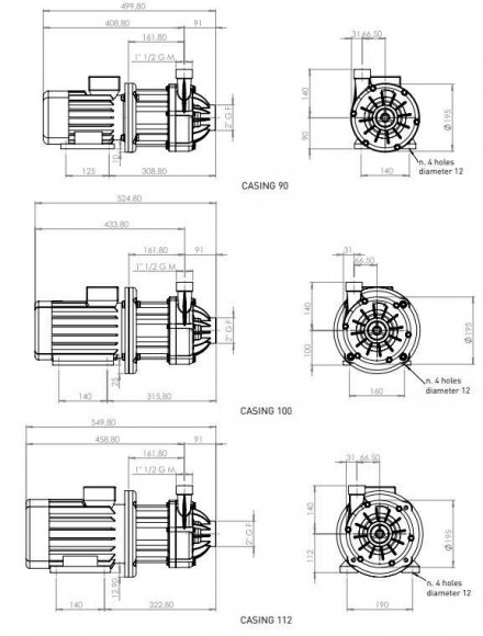 Насос с магнитной муфтой DM 30 PVDF, VITON, 2,2 кВт, 122 мм Насос с магнитной муфтой DM 30 PVDF, VITON, 2,2 кВт, 122 мм