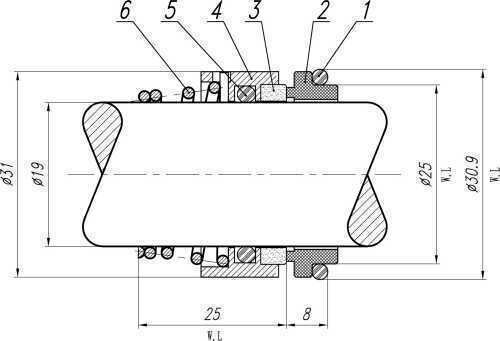 Shaft seal Hilge R-HLG 19, L, SS/CAR, EPDM, 304, 2H