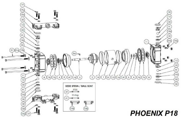 Гайка, AISI, PHOENIX P07, P18, P30, P50, P65, P100, P101, P160, P250