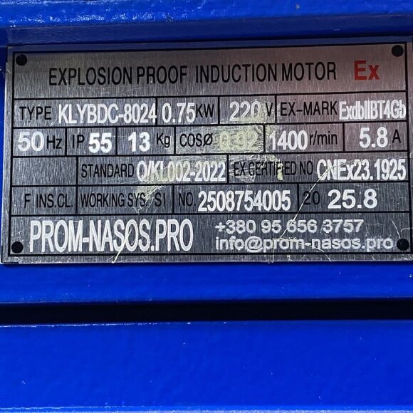 Насос для перекачки вязких жидкостей WCB-75/220В 50Гц, 37,5 л/мин, 30 м, AISI 304, 0,75 кВт, 1400 об/мин, Ex нержавеющий, шестеренчатый Насос для перекачки вязких жидкостей WCB-75/220В 50Гц, 37,5 л/мин, 30 м, AISI 304, 0,75 кВт, 1400 об/мин, Ex нержавеющий, шестеренчатый