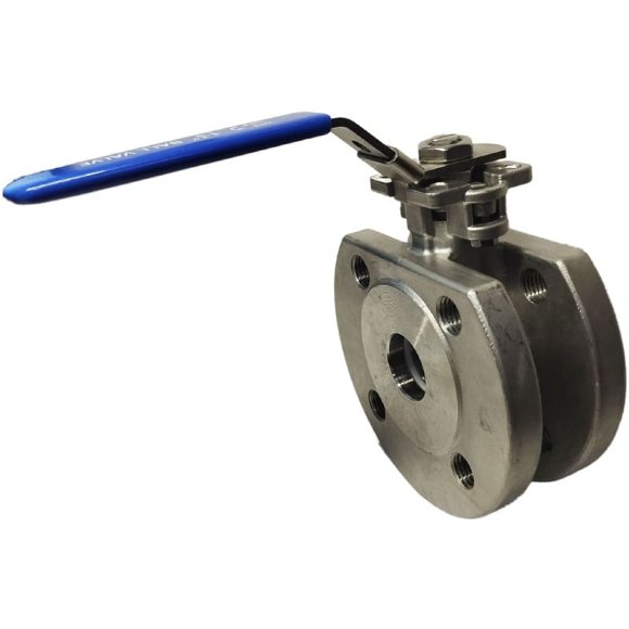 DN (Ду) 32 Кран нержавеющий шаровой фланцевый моноблочный AISI 304, Seat PTFE