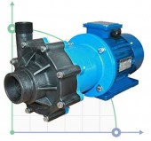 A centrifugal pump with magnetic clutch CM MAG-P30 PVDF 35 m3 / h (583 l / min) head 23.6 m A centrifugal pump with magnetic clutch CM MAG-P30 PVDF 35 m3 / h (583 l / min) head 23.6 m