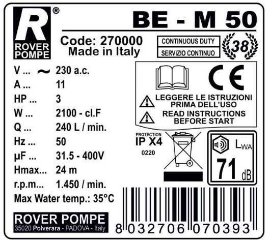BE-M 50 насос для рідких миючих засобів, дизельного палива BE-M 50 насос для рідких миючих засобів, дизельного палива