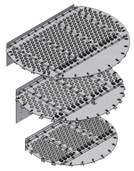 Plato de válvulas EDV® ADV® 2200 mm para destilación, rectificación, craqueo Plato de válvulas EDV® ADV® 2200 mm para destilación, rectificación, craqueo