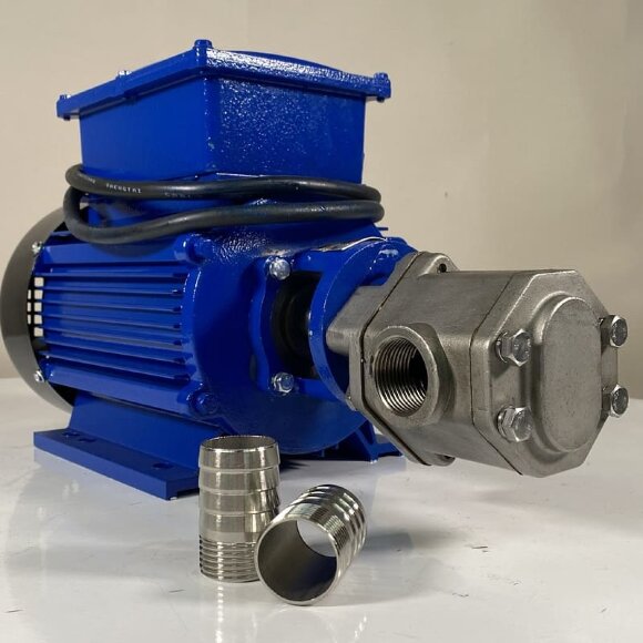 Шестеренчатый насос для моторного масла WCB-100/220В 50Гц, 50 л/мин, 30 м, AISI 304, 1,1 кВт, 1400 об/мин, Ex Шестеренчатый насос для моторного масла WCB-100/220В 50Гц, 50 л/мин, 30 м, AISI 304, 1,1 кВт, 1400 об/мин, Ex