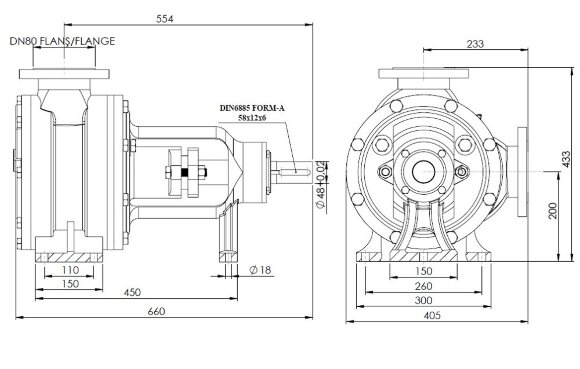 Bomba de engranajes Kupar KIP 3 pulgadas-C, AISI 316, 12-60 m3/h inoxidable
