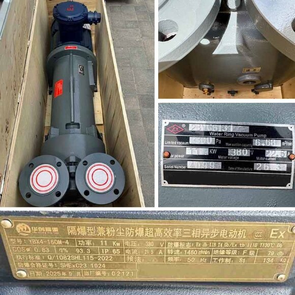 Вакуумный насос 2BV6131 Ex из нержавеющей стали AISI 316, длинная база Вакуумный насос 2BV6131 Ex из нержавеющей стали AISI 316, длинная база