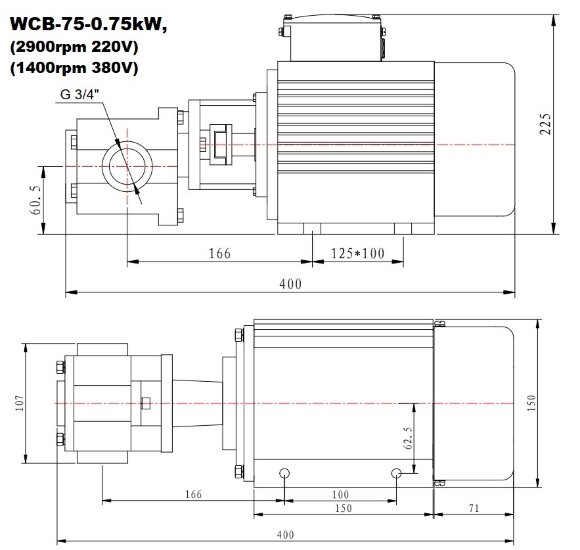 Edelstahl-Zahnradpumpe zum Pumpen von Pflanzenöl WCB-75/220V 50Hz, 75 l/min, 30 m, AISI 304, 0,75 kW, 2900 U/min, Ex Edelstahl-Zahnradpumpe zum Pumpen von Pflanzenöl WCB-75/220V 50Hz, 75 l/min, 30 m, AISI 304, 0,75 kW, 2900 U/min, Ex