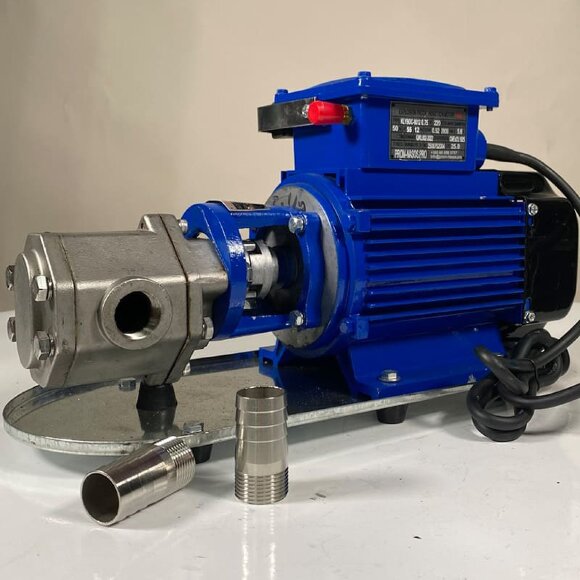 Edelstahl-Zahnradpumpe zum Pumpen von Pflanzenöl WCB-75/220V 50Hz, 75 l/min, 30 m, AISI 304, 0,75 kW, 2900 U/min, Ex Edelstahl-Zahnradpumpe zum Pumpen von Pflanzenöl WCB-75/220V 50Hz, 75 l/min, 30 m, AISI 304, 0,75 kW, 2900 U/min, Ex