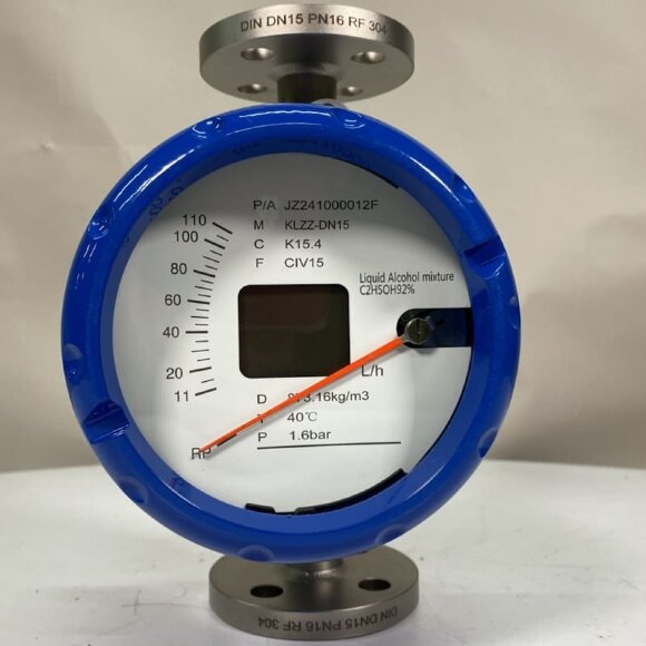 DN15 stainless steel flow meter rotameter KLZZ PN6 (liquid alcohol mixture C2H5OH 92%), 11-110 l/h, 4-20mA, Ex DN15 stainless steel flow meter rotameter KLZZ PN6 (liquid alcohol mixture C2H5OH 92%), 11-110 l/h, 4-20mA, Ex