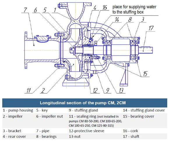 Pumping unit for sewage pumping CM 100-65-250/2b, 30 kW, 3000 rpm Pumping unit for sewage pumping CM 100-65-250/2b, 30 kW, 3000 rpm