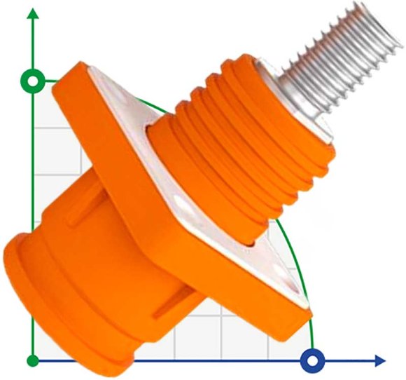 JC-CN12-S-01-LD, 300A, 1500V DC Gniazdo przyłączeniowe do systemów magazynowania energii śrubowe, pomarańczowe