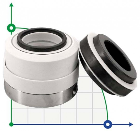 Uszczelnienie pompy R-WB2T 50, SIC/SIC, PTFE, 304