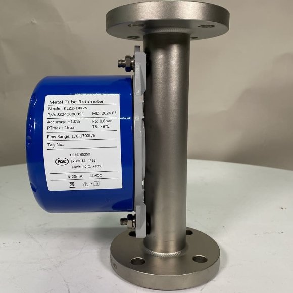 DN25 stainless steel flow meter rotameter KLZZ PN16 (liquid Alcohol mixture C2H5OH 96%), 170-1700 l/h, 4-20mA, Ex DN25 stainless steel flow meter rotameter KLZZ PN16 (liquid Alcohol mixture C2H5OH 96%), 170-1700 l/h, 4-20mA, Ex