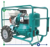 Caffini - Libellula Lib 1-4, AL Membranpumpe mit Honda Benzinmotor montiert auf Anhänger mit Rädern Caffini - Libellula Lib 1-4, AL Membranpumpe mit Honda Benzinmotor montiert auf Anhänger mit Rädern