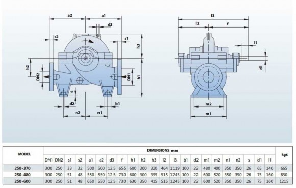 BSC4 250-710A, (1500) - bomba de doble aspiración