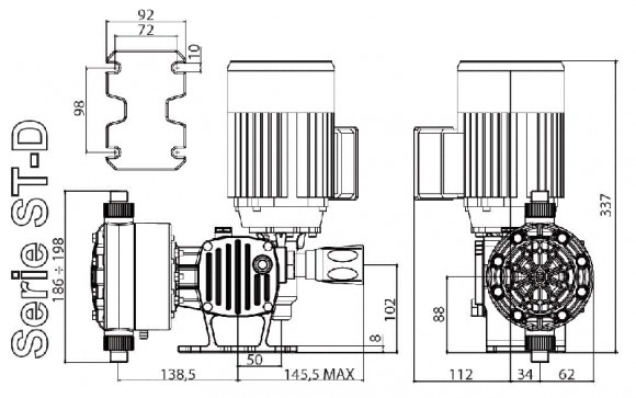 Мембранный насос-дозатор ST-D-AP 104/6 400/3/50 0,18 Мембранный насос-дозатор ST-D-AP 104/6 400/3/50 0,18