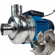 Насос для пивного сусла с дробиной TS150, 1,1 кВт, AISI 304, 220В/50Гц, 2900 об/мин с открытым рабочим колесом Насос для пивного сусла с дробиной TS150, 1,1 кВт, AISI 304, 220В/50Гц, 2900 об/мин с открытым рабочим колесом