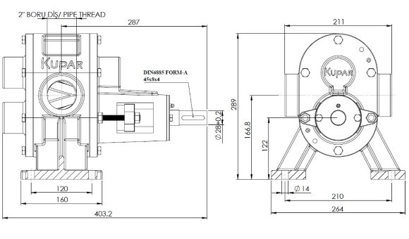 Pompe à engrenages pour savon Kupar KHP 2 pouces-B, Bronze, 2-25 m3/h