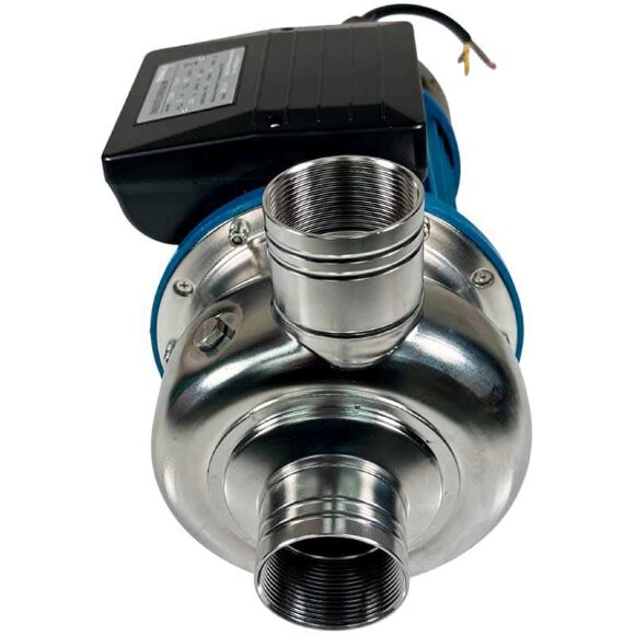 Насос для перекачки кваса, сока, пива, молока TS200, 1,5 кВт, AISI 304, 220В/50Гц, 2900 об/мин с открытым рабочим колесом