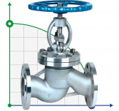 PN16 DN25 tainless steel flanged valve AISI 316, Seal AISI 316 PN16 DN25 tainless steel flanged valve AISI 316, Seal AISI 316