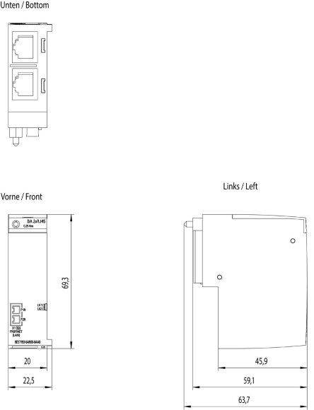 6ES7193-6AR00-0AA0 BA 2X RJ45 bus adapter 6ES7193-6AR00-0AA0 BA 2X RJ45 bus adapter