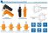 JC-CN12-S-01-T, 300 A, 1500 V CC, conector hembra para batería, orificio pasante, naranja