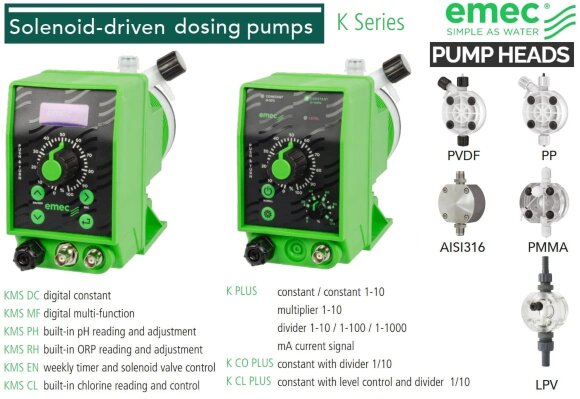 Solenoid dosing pump EMEC KMSA PH SELF VENTING 1-13 l/h, 18-2 bar