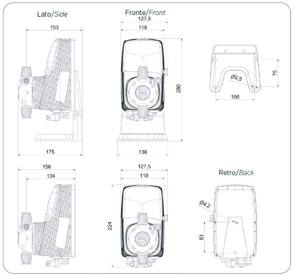 Pompe doseuse PDE HC151+ MULTIFONCTION M70 240V PVC-PVDF-CE-DT (SA), 1,8-14 l/h, 20-1 bar Pompe doseuse PDE HC151+ MULTIFONCTION M70 240V PVC-PVDF-CE-DT (SA), 1,8-14 l/h, 20-1 bar