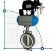 PN6 DN150 Wafer butterfly valve, body and disc AISI 304, PTFE, Double acting Pneumatic actuator Ex+positioner 4-20MA