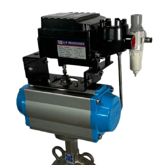 PN6 DN150 Zwischenflanschklappe, Gehäuse und Klappenscheibe AISI 304, PTFE, doppeltwirkend Pneumatischer Stellantrieb Ex+Stellungsregler 4-20MA PN6 DN150 Zwischenflanschklappe, Gehäuse und Klappenscheibe AISI 304, PTFE, doppeltwirkend Pneumatischer Stellantrieb Ex+Stellungsregler 4-20MA