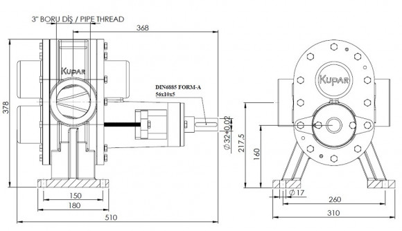 Kupar KHP Zahnradpumpe 3 Zoll-C, AISI 316, 5-50 m3 / h für viskose chemische Produkte Kupar KHP Zahnradpumpe 3 Zoll-C, AISI 316, 5-50 m3 / h für viskose chemische Produkte