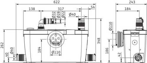 Grupo de bombeo de aguas residuales con mecanismo de corte Wilo-HiSewlift 3-35 Grupo de bombeo de aguas residuales con mecanismo de corte Wilo-HiSewlift 3-35