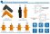 JC-CN14-W-01, 450 A, 1500 V CC, conector de batería de 185 mm² de sección transversal, naranja