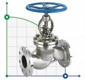 PN16 DN25 tainless steel flanged valve AISI 304, Seal AISI 304 PN16 DN25 tainless steel flanged valve AISI 304, Seal AISI 304