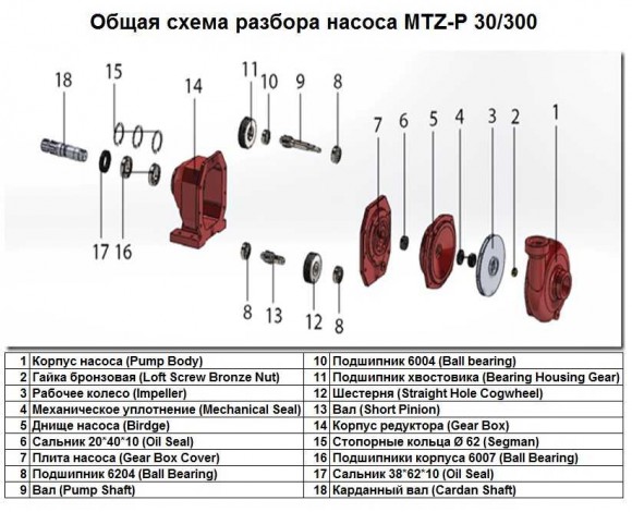 Loft Screw Bronze Nut, pos.№2 (for MTZ-P 30/300, art.1015500)